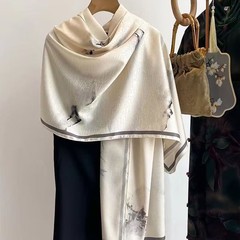 新しい両面ハイエンド香りの雲糸ロングシルクスカーフショール古い素材 70 × 180 レトロ中国風のエレガントなシルクスカーフ