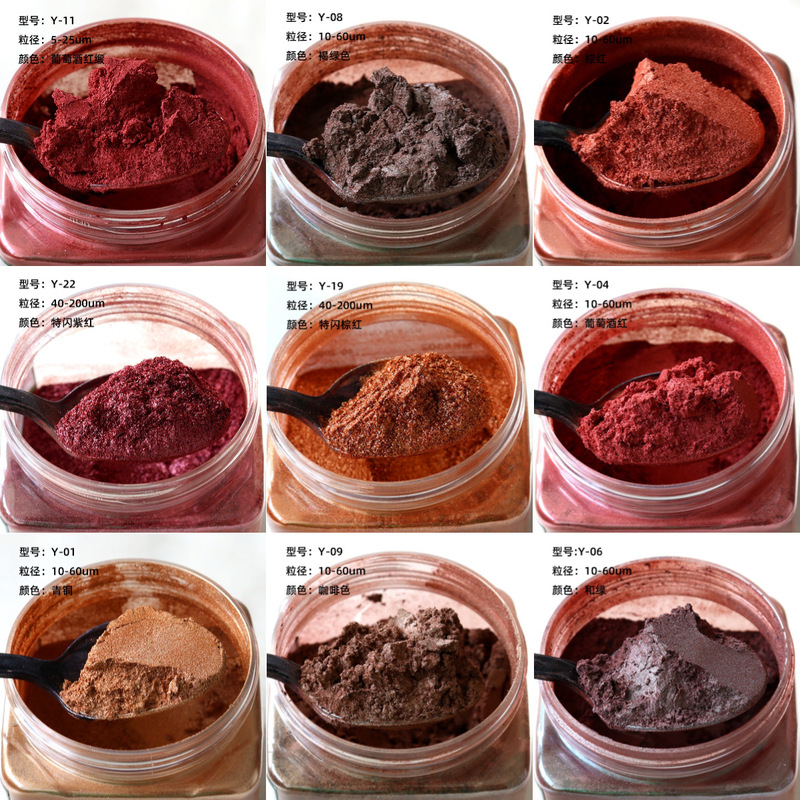Metallic Pearlescent Powder for Iron Art Spraying, Burgundy Bronze, Reddish Brown Pearlescent Powder, Mica Iron Series Pearlescent Pigment