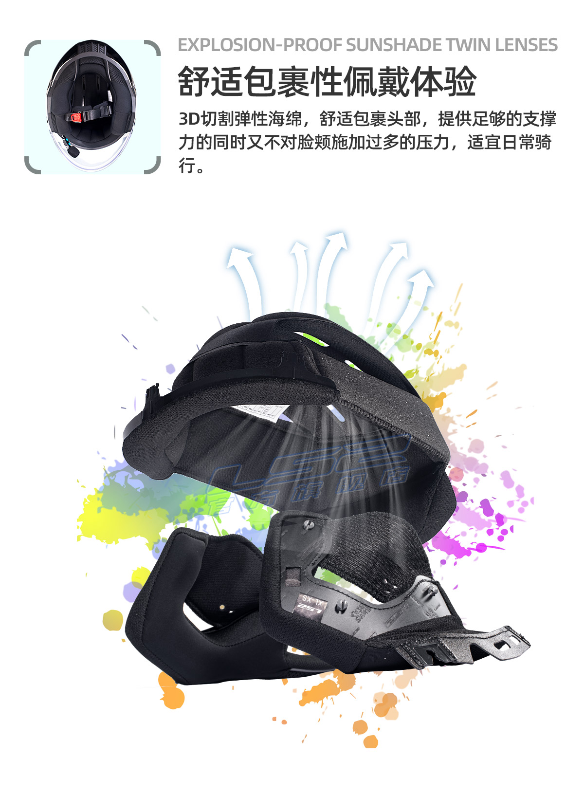 Motorcycle Helmet Men Women Scooter Half Helmet with Bluetooth OF616