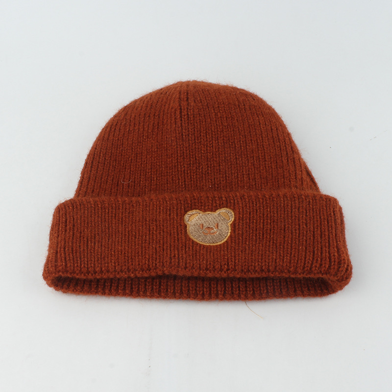 Children Unisex Simple Style Bear Embroidery Wool Cap display picture 3