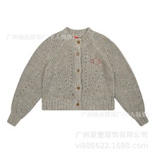 高品质西太后毛衣土星刺绣复古镂空重磅粗线灯笼袖保暖针织开衫女