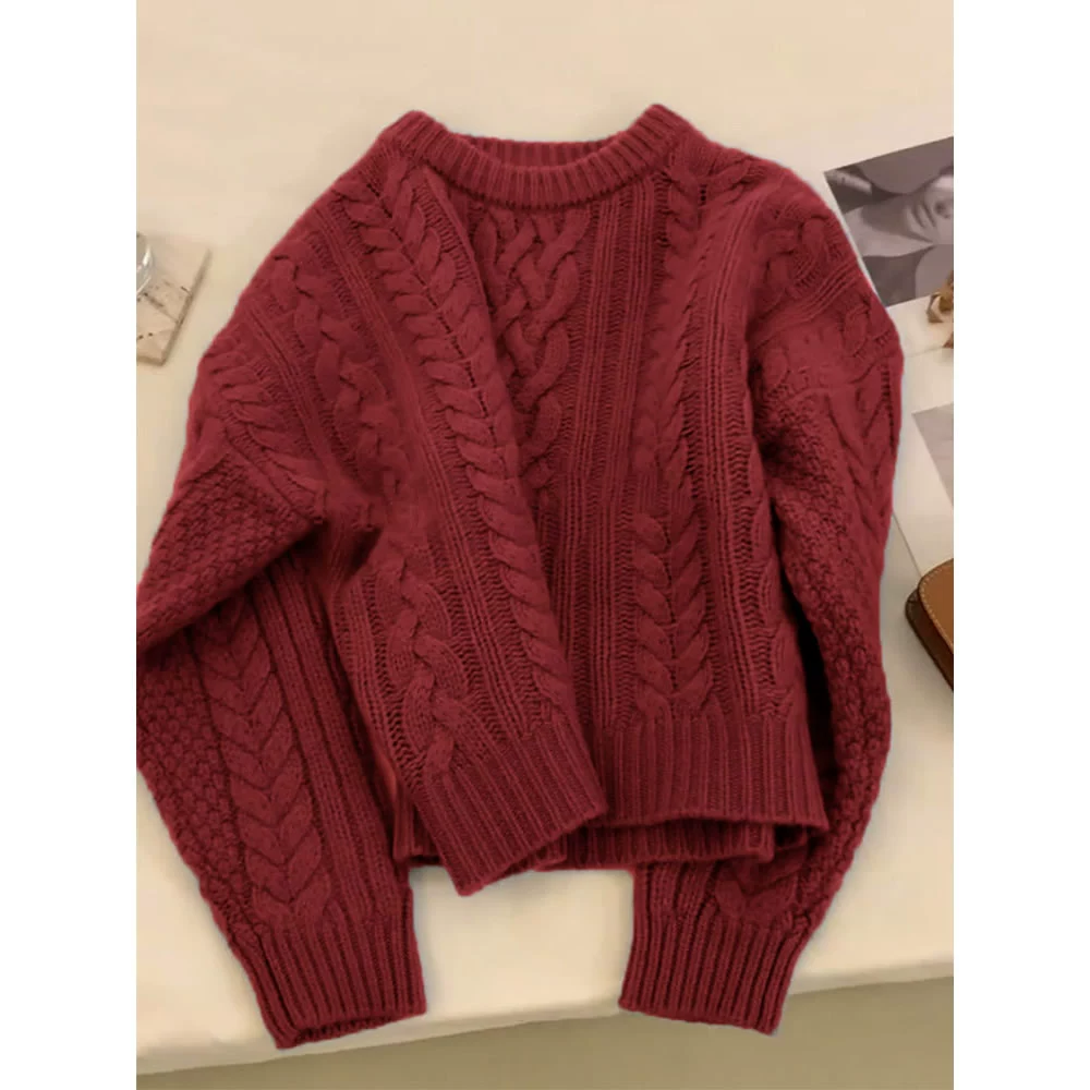 Демисезонный связаный свитер, французский стиль, oversize
