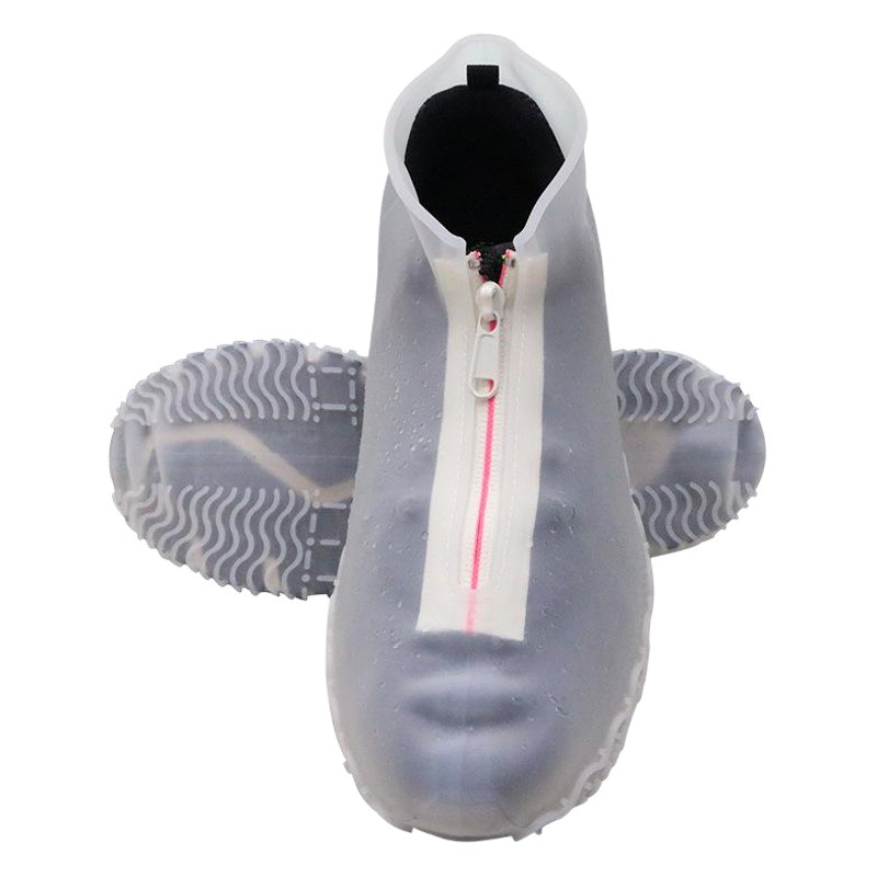 En stock suministro directo conveniente cremallera impermeable engrosada resistente al desgaste adulto cubierta del zapato a prueba de lluvia al aire libre nieve antideslizante cubierta del zapato de silicona