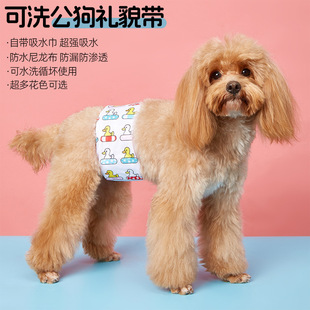 Source Factory Washable Male Dog Courtesy Belt Cartoon Printed Dog Diapers Anti-Harassment Pet Menstrual Pants