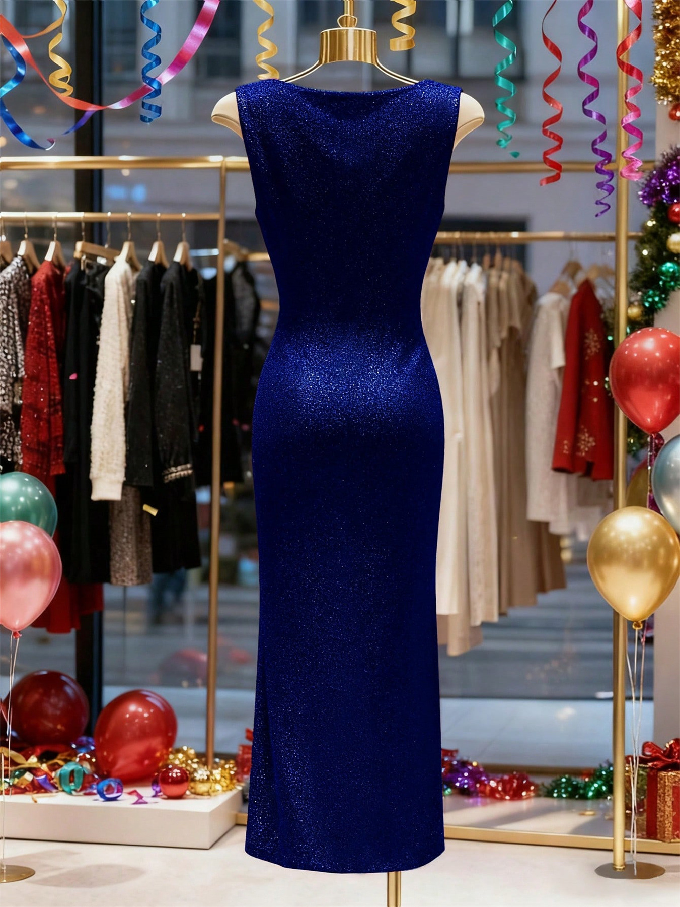 Elegante glitter bodycon jurk met split voor feest en receptie_voghion.com
