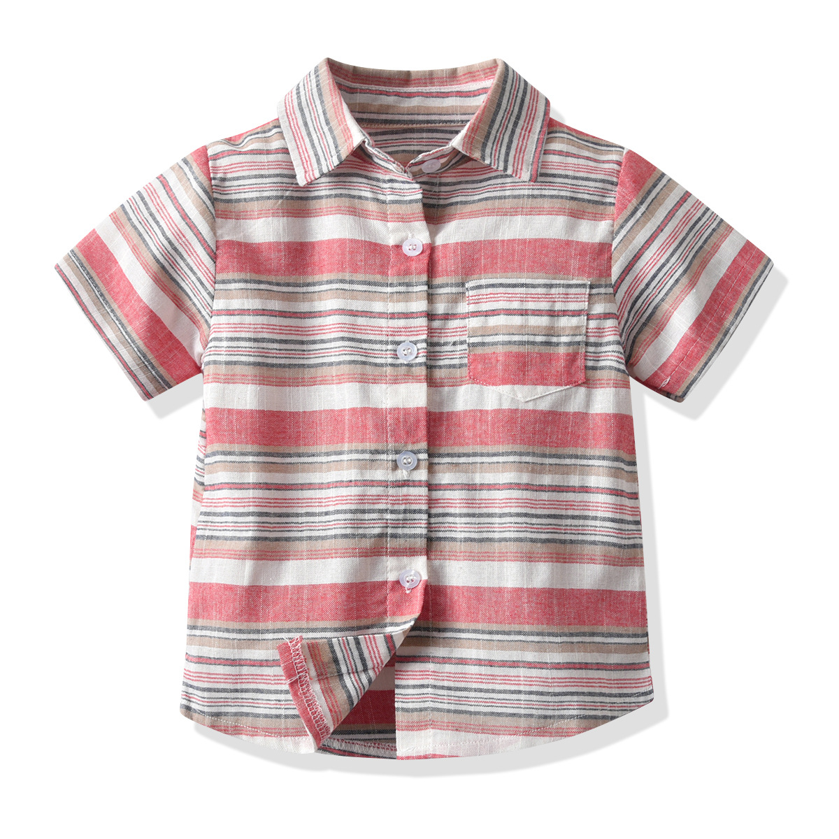 Boy stripe Short sleeved shirt leisure time summer Europe and America goods in stock children Short sleeved Cotton shirt Boy Gentleman formal wear