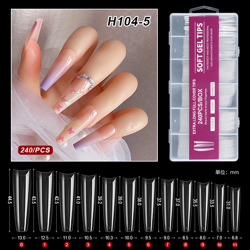 240pcs trapezoidal francés transparente