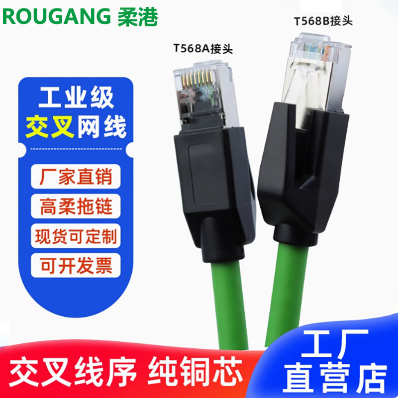 Cross Industrial Network Line Super Six Gigabit High Flexible PLC Communication Profinet Double Shielded Communication Internet Line