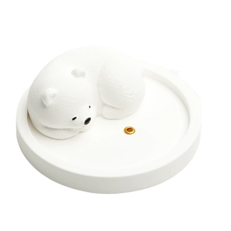 Polar bear little bear white bear gypsum incense plug in incense agarwood sandalwood incense plate incense powder incense device aromatherapy