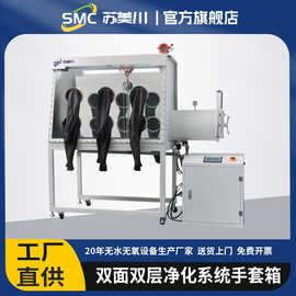 双面净化系统手套箱箱内定制移动吊具多人操作不锈钢氮气手套箱