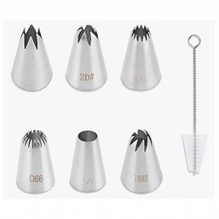 6-piece set 304 stainless steel decorating spout cake baking spout suit 1M 2D# 4B D66 1A 108E