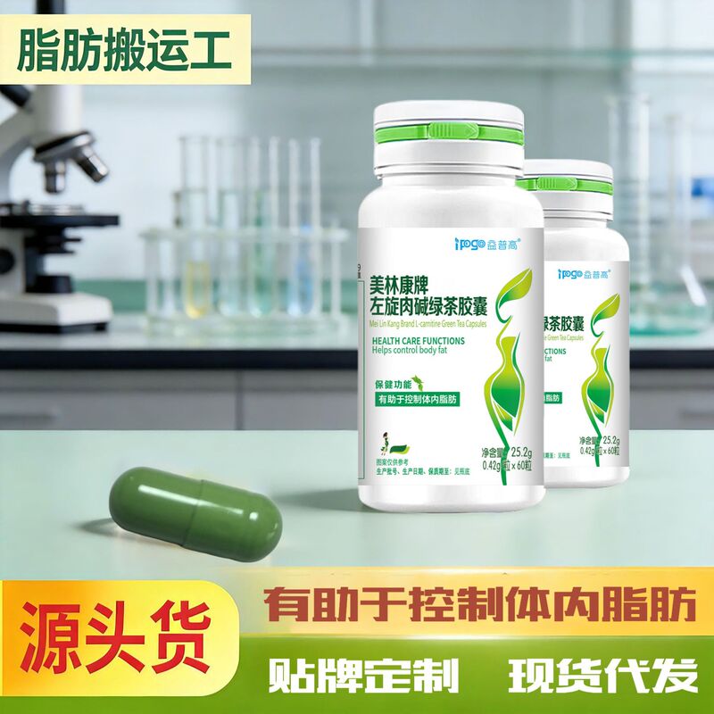 L-carnitine green tea capsules 60 tablets tea polyphenols weight loss effect blue cap weight loss products delivery in stock wholesale