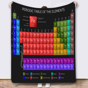 Cross-border Amazon Hot Sale Flannel Blanket Periodic Table Blanket Double Lamb Blanket