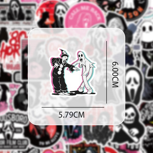50 cute death stickers black pink gothic skull graffiti horror computer luggage decoration phone case stickers
