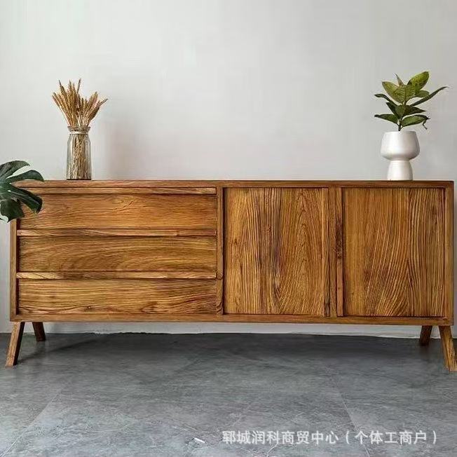 Old Elm Wooden Side Cabinet Cabinet for Living Room Solid Wood Wine Cabinet Storage Cabinet for Homestay and Villa Cabinet Old Elm Wooden Side Cabinet Cabinet for Living Room Solid Wood Wine Cabinet Storage Cabinet for Homestay and Villa Cabinet
