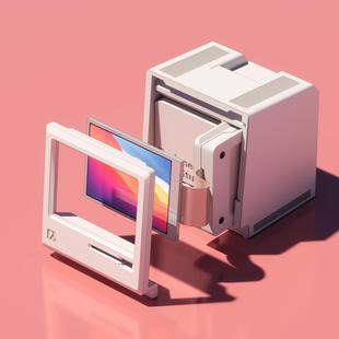 3D Printed Fish-Catching Small Secondary Screen Macintosh Secondary Screen Computer Secondary Screen Reading Novel Artifact Fish-Catching Artifact