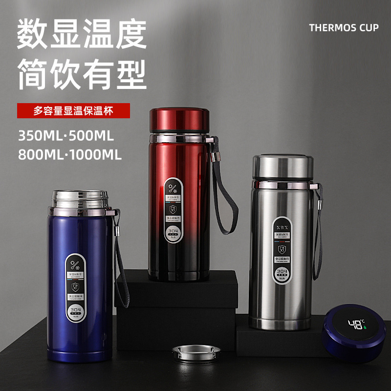 High-looking gradient smart vacuum cup outdoor portable sports kettle sling large capacity water cup gift Cup wholesale
