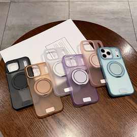 适用iphone17Pro肤感磁吸手机壳3代旋转支架苹果16Promax保护套15