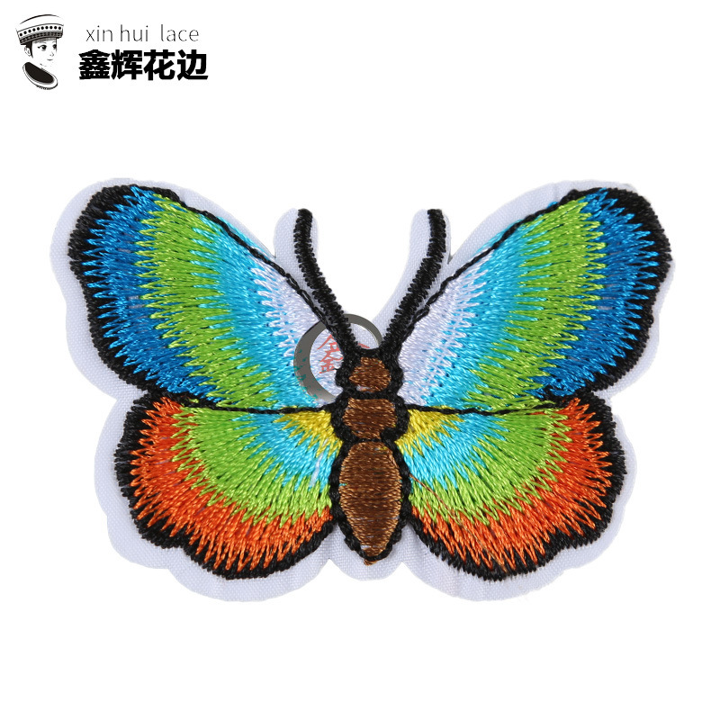 Papel de tela de mariposa bordado vestido decoración de decoración DIY pudín decoración de pulso parche de parche de parche pequeño