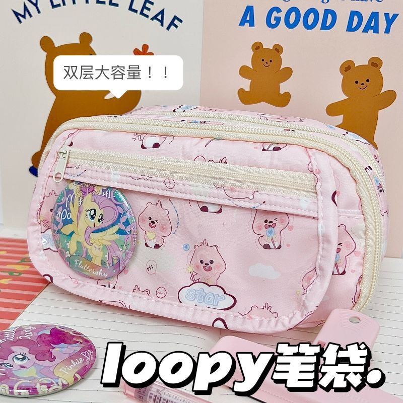 Xiaohongshuと同じスタイルの痛バッグ鉛筆バッグ多層大容量文具箱かわいい学生高価値鉛筆収納袋|undefined