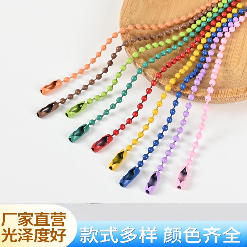 2.4mm Painted Colorful Wave Bead Chain Short Bead Chain DIY Jewelry Chain Keychain Bag Pendant Tag Guka Chain 2.4mm Painted Colorful Wave Bead Chain Short Bead Chain DIY Jewelry Chain Keychain Bag Pendant Tag Guka Chain