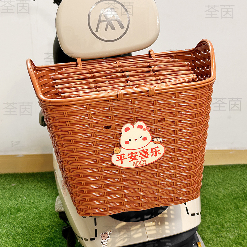 批发电动车后置储物筐可爱卡通摩托电瓶车后尾放东西置物防水|undefined