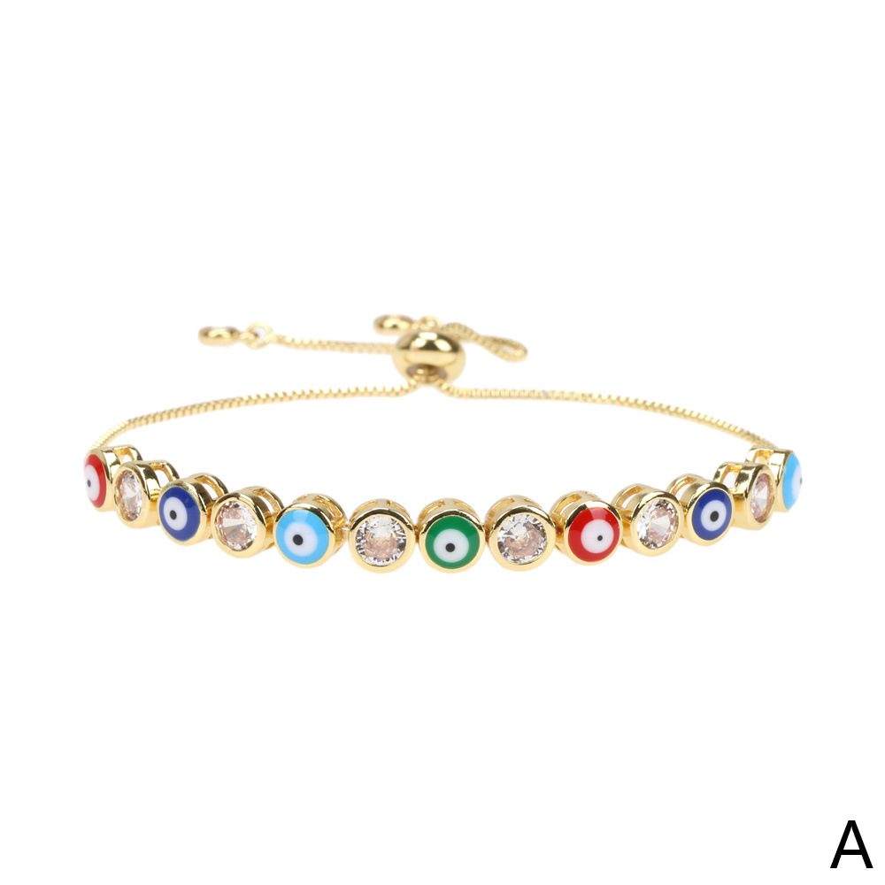 European and American new devilu0027s eye oil drop copper bracelet