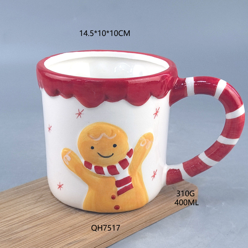 Ventas transfronterizas calientes de cerámica de Navidad rey de cerámica copa copa de cerámica copa de café americana taza creativa pintada a mano taza