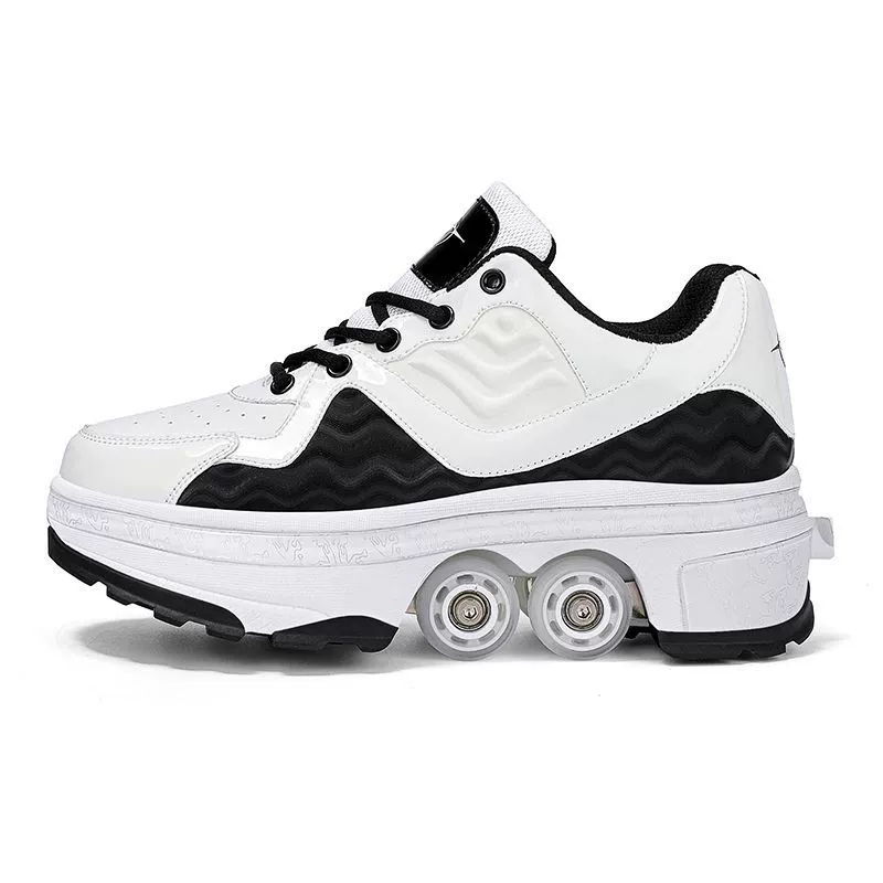 Детские Heelys для девочек, четырехколесные прогулочно-скользящие обувь для взрослых, автоматическое сжатие роликов для мужчин