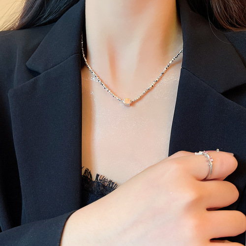 Metal Scrap Silver Necklace, Light Luxury, Unique Style, Versatile Bracelet, Simple Personality, Sister-in-law, High-end, Clavicle Chain, Trendy