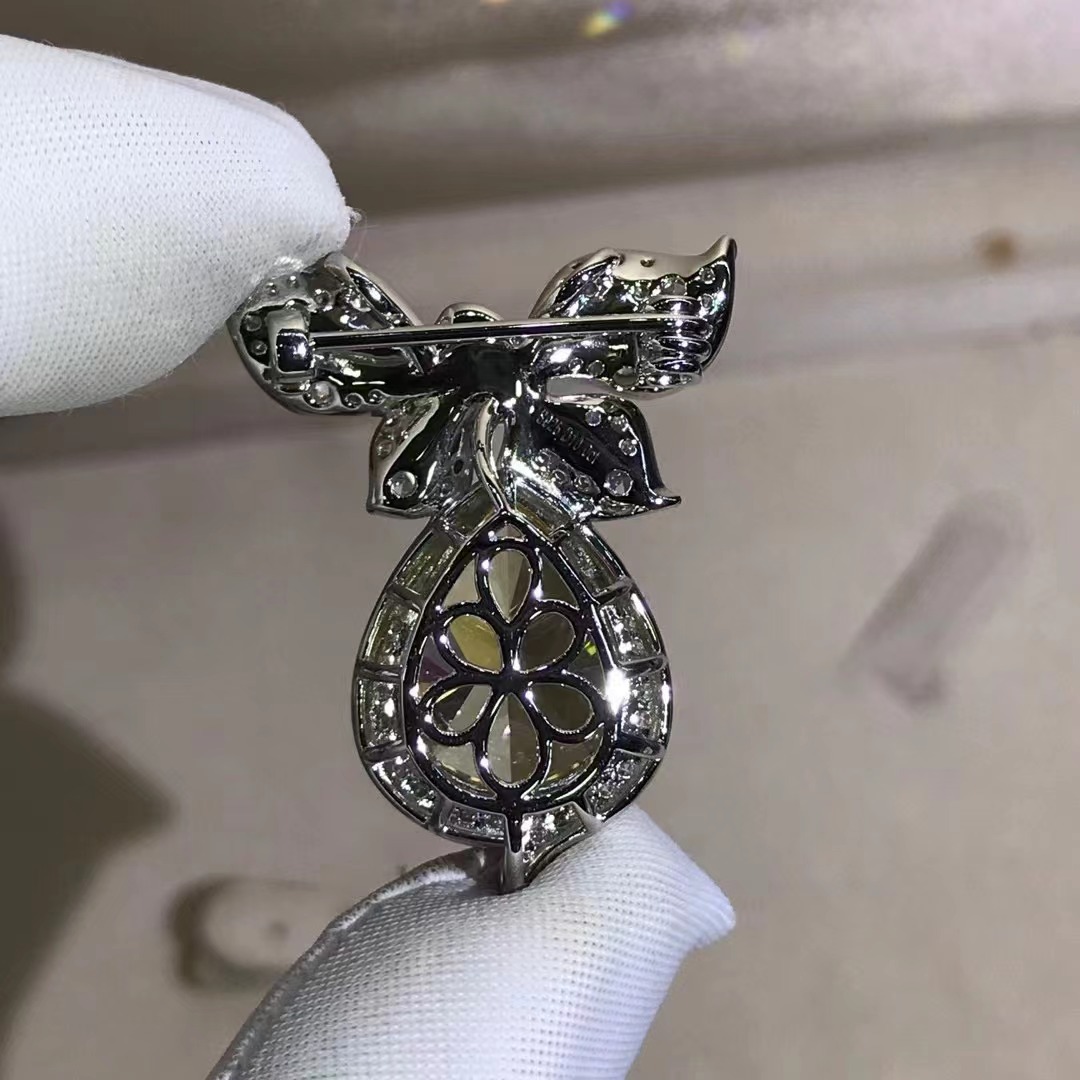 Cortado en forma de gota de agua colgante amarillo rosa de doble propósito 925 plata incrustado importación 10 quilates taladro de alto carbono