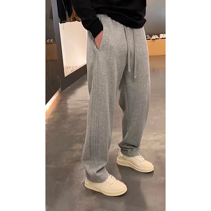 2024 otoño y invierno red callejera callejera casual pantalones recto para hombres más pantalones deportivos de terciaria gruesa marca de moda