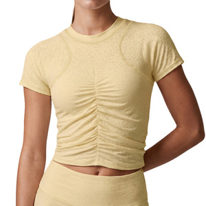 AYM042509 Round-Neck Cropped Tee Quick Dry Fitness Aoyema wholesale