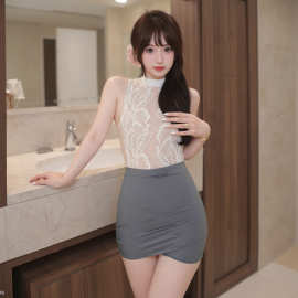 新款大码200斤夜三点性感蕾丝包臀裙职场职业制服套装女清新纯欲
