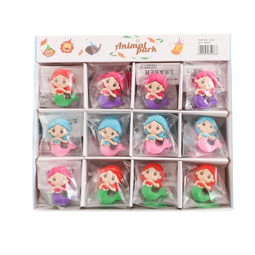 Cartoon Mermaid Assembled Eraser Cute Creative Primary School Student Stationery Modification Eraser Kindergarten Gift Manufacturer