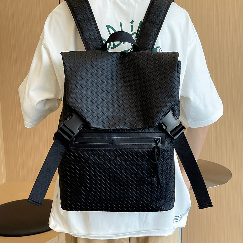 Mochila para hombres de alta capacidad de marca de moda, mochila de bicicleta de estilo, mochila de textura para estudiantes universitarios, mochila de computadora para viajes