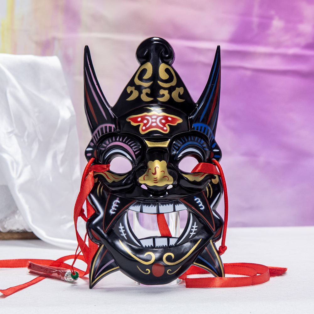 Nueva máscara de ópera Nuo pintada a mano nueva COS tallado en madera ABS Guizhou máscara del patrimonio inmaterial cara completa accesorios de estilo chino image 11