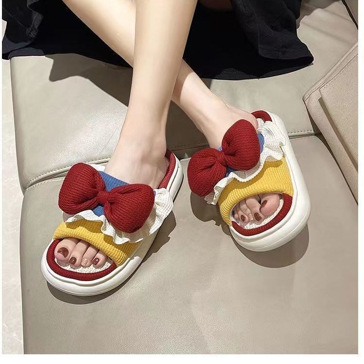 Baby Girl Slippers Bedroom Cotton Slippers Slippers Kidsren Wedding Exposed Toes Adult Silent Snow White