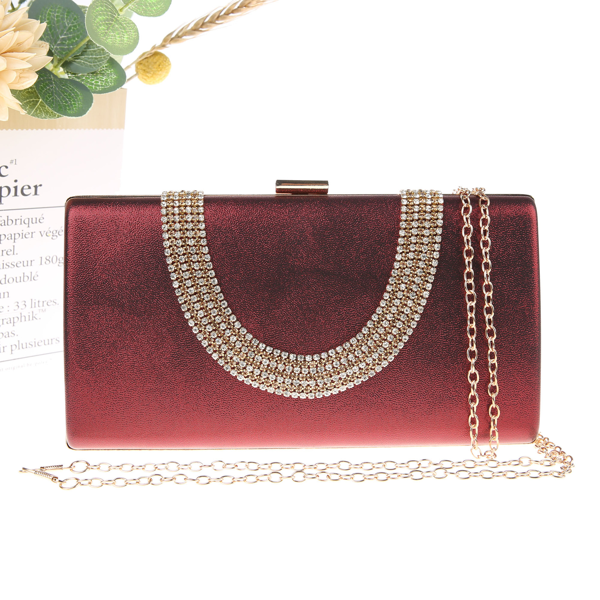 Spot wholesale elegant long U -shaped rhinestone bag concise…