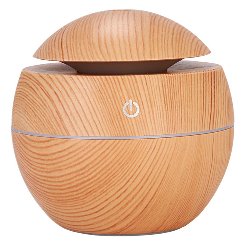 Grano de madera aerosol redondo humidificador de setas Mute USB máquina de aromaterapia de aire mini florero humidificador de grano de madera