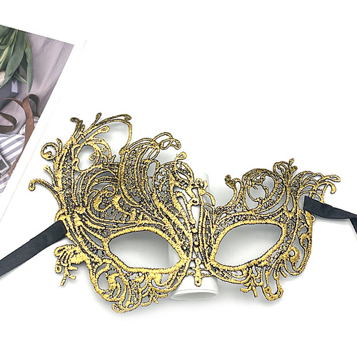 Phoenix Gold-Plated Lace Mask for Adults | Half-Face Halloween Mask for Parties & Masquerade Events | Sexy Fetish Eye Mask