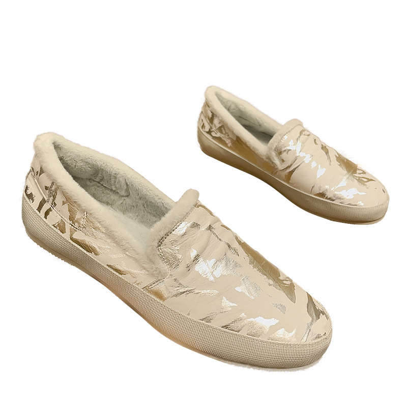 Men's Winter Fleece-lined Leather Loafers Comfortable Casual Shoes_voghion.com