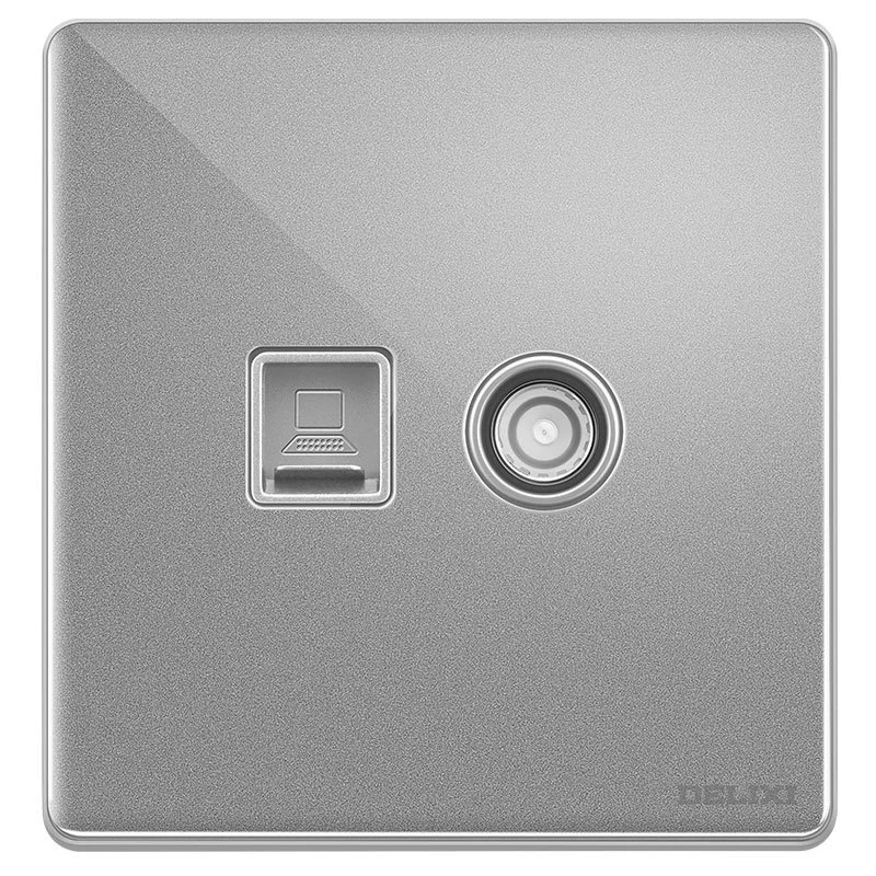 Панель Delixi Household 86 CD889 Ink Cai Caikai Open Double Control Starry Sky Gray Wall Switch