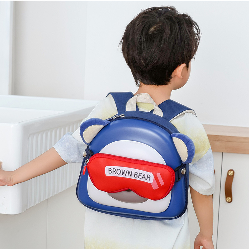 Jardín de infantes bolsas escolares para niños mayores, caricaturas lindas, osos, mochila para niños, mochila para niños con cáscara de huevo.