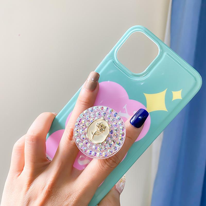 Suport airbag telefon Han, diamant de apă, floare de ceai de munte cu perle, arc de vânt interior, suport stabil pentru birou cu 5 compartimente, nișă_voghion.com