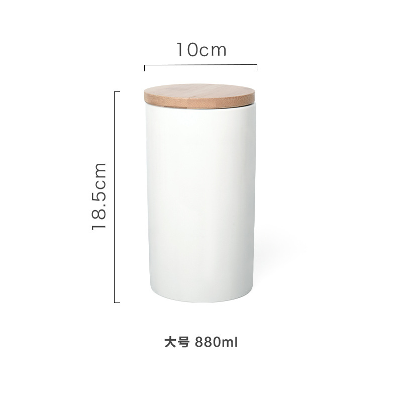 Nórdico redondo de cerámica resistente al calor Sellado tarro de almacenamiento grande tarro de almacenamiento de tres piezas con tapa traje de almacenamiento tarro