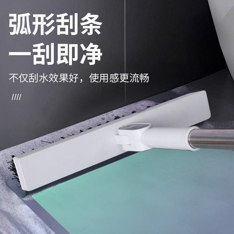 Cepillo de piso Cepillo de piso de baño de mango largo Cepillo de piso de lavado de piso de hueco Lavado de baño Limpieza de pared Lavado de inodoro Raspado de piso