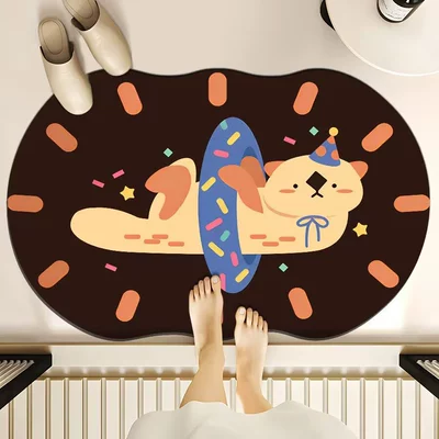 Water Absorbent Mat, Avtomobil döşəmə paspasları - swimming-circle-cat-4060cm-diatom-mud