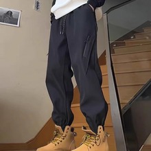 美式工装裤男春秋款搭配马丁靴的裤子束脚机能防风冲锋裤
