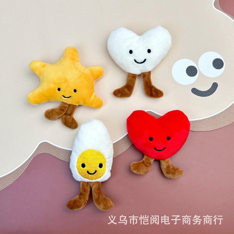 New Smile Love Plush Egg Doll Squeak Pendant Cartoon Starfish Clothing Accessories Hair Accessories DIY Auxiliary